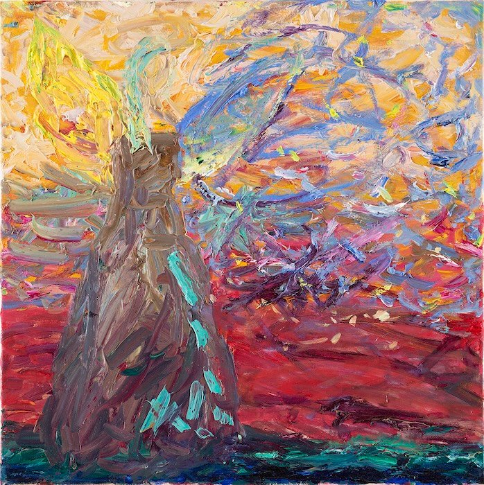 Kun elämä heittäytyy vastatuulee — 50 × 50 cm, oil on canvas, 2025