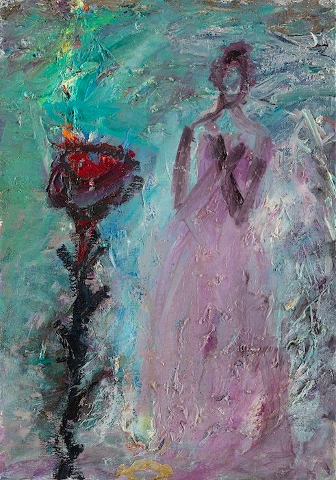 Ihastunut enkeli — 40 × 28 cm, oil on canvas, 2025