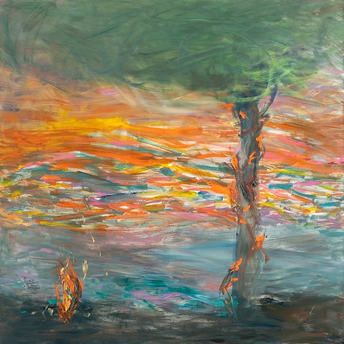 Tulisielu — 130 × 130 cm, oil on canvas, 2025