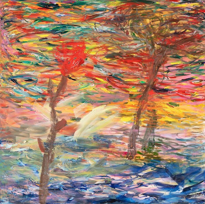 Sekaisin onnesta — 160 × 160 cm, oil on canvas, 2025