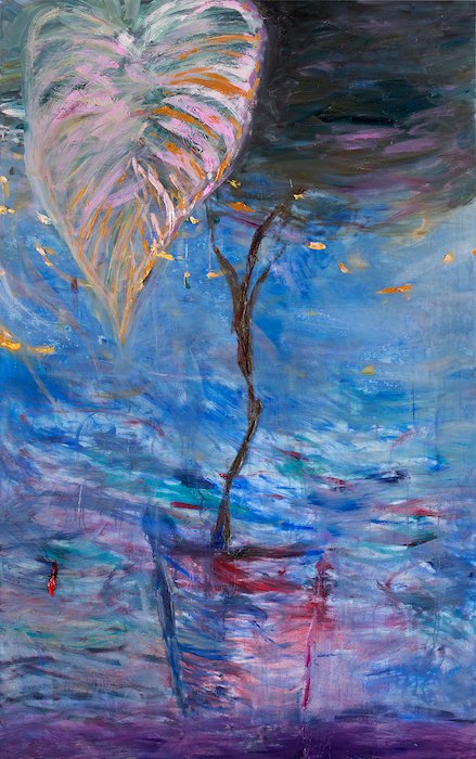 Lähes kalastajan vaimo, öljy kankaalle 2022 — 210 × 132 cm, oil on canvas, 2022