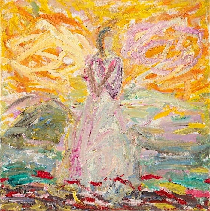 Jossakin on suuri rauha — 50 × 50 cm, oil on canvas, 2025